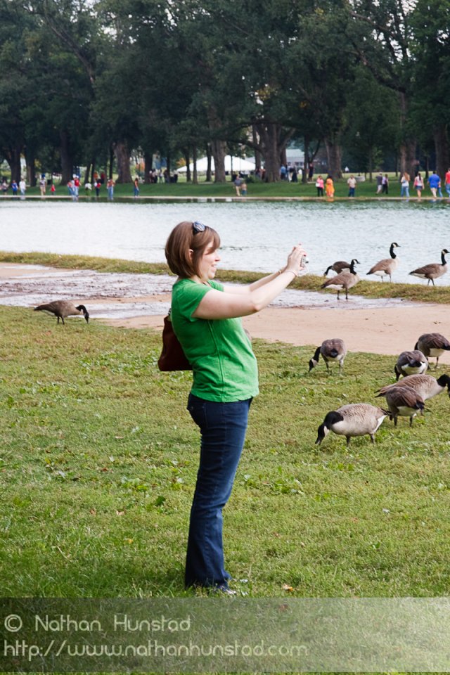 Julia Miller taking a picture